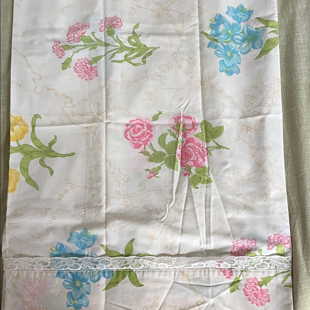 Vintage Floral Contry Cottage Wamsutta Supercale Plus sheet set twin - Picture 8 of 16